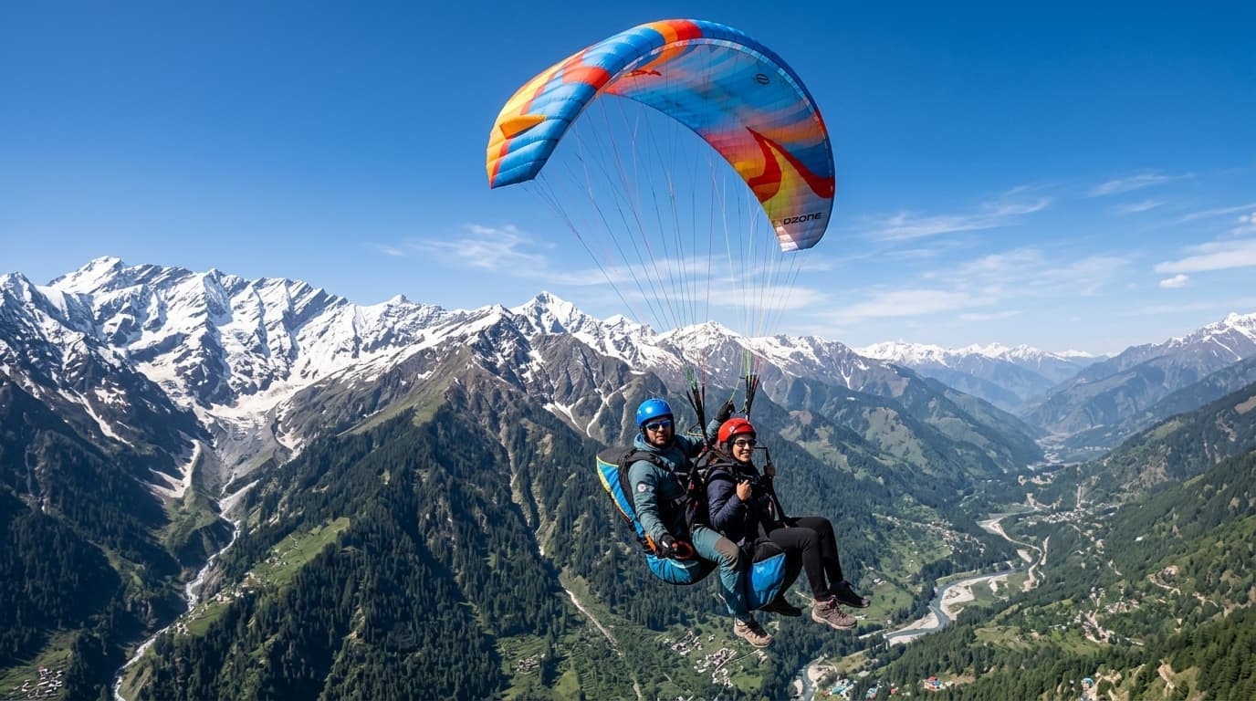 Tandem Paragliding High-Fly Adventure: Solang Valley & Bir Billing - 1 Day Adventure with cravel.in