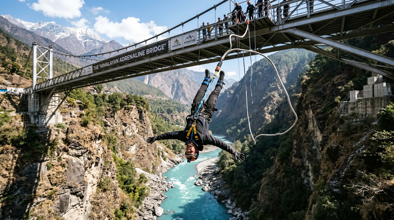 Himalayan Bungee Jumping & Extreme Giant Canyon Swing - Adrenaline Drop with cravel.in